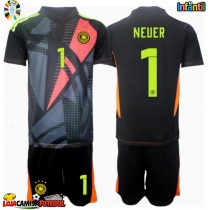 Camisa de Futebol Alemanha Manuel Neuer #1 Goleiro Equipamento Principal Infantil Europeu 2024 Manga Curta (+ Calças curtas)